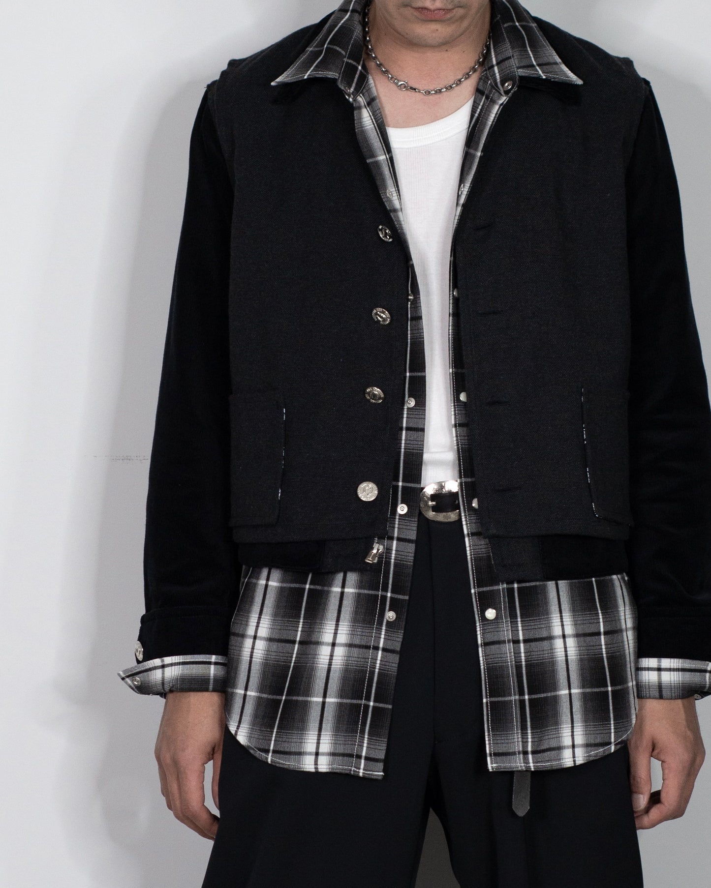 WESTERN SHIRT -OMBRE CHECK RAYON-
