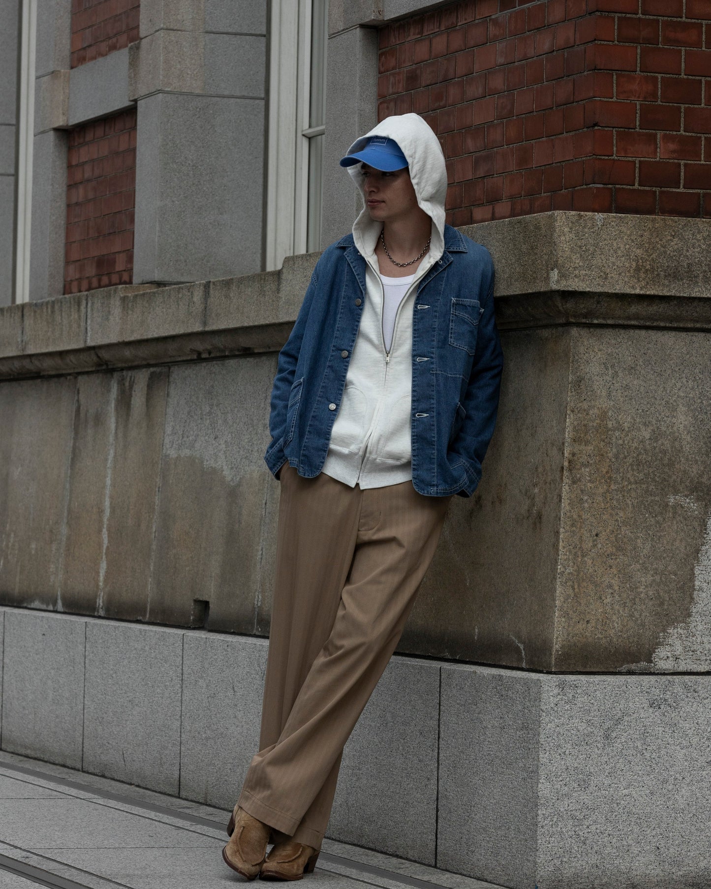 WORKERS JACKET -USED WASHED DENIM-