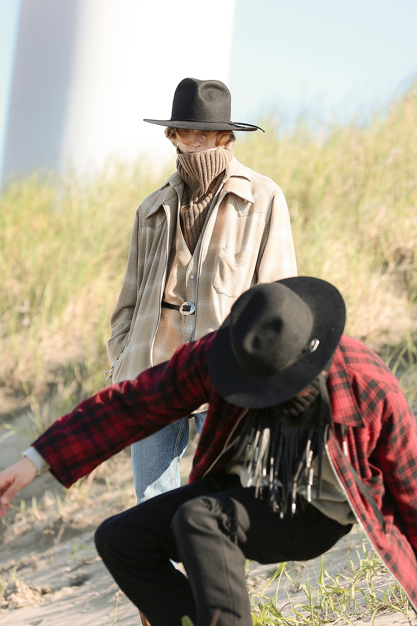 WESTERN ZIP BLOUSON -WOOL FLANNEL CHECK- ※70%OFF