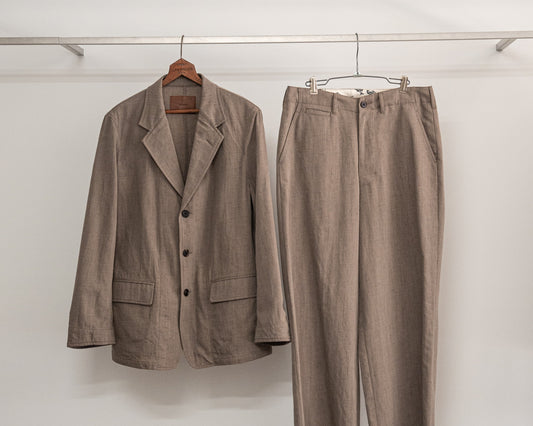 -HARD TWIST YARN LINEN WOOL- SET-UP STYLE