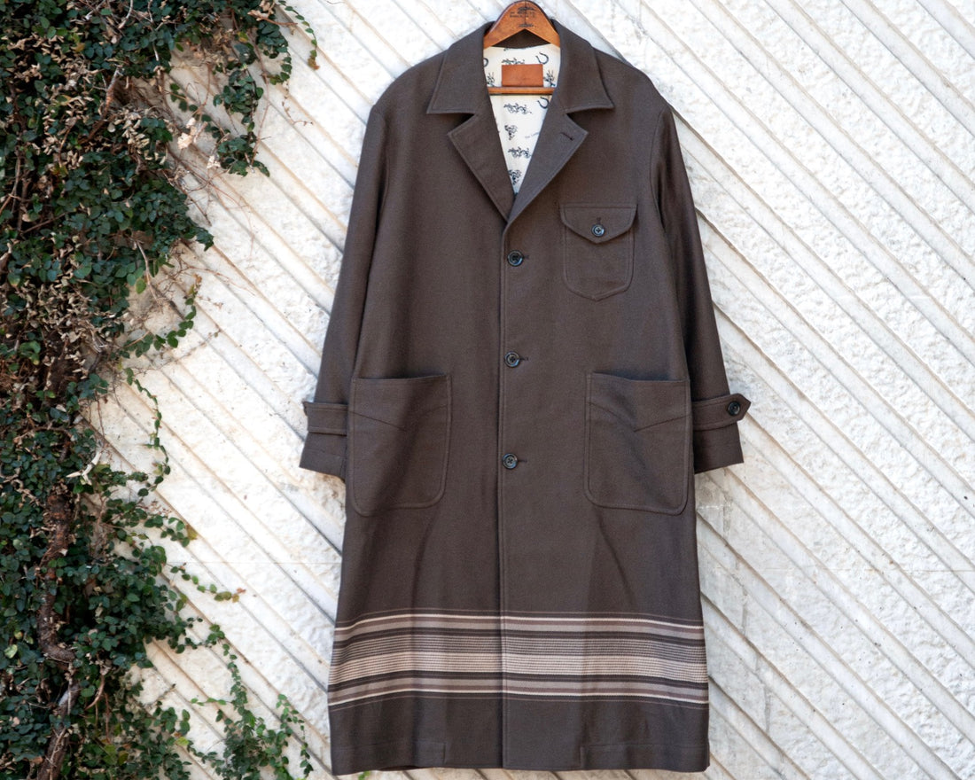 HORSE RIDING COAT  -PANEL BORDER FLANNEL-