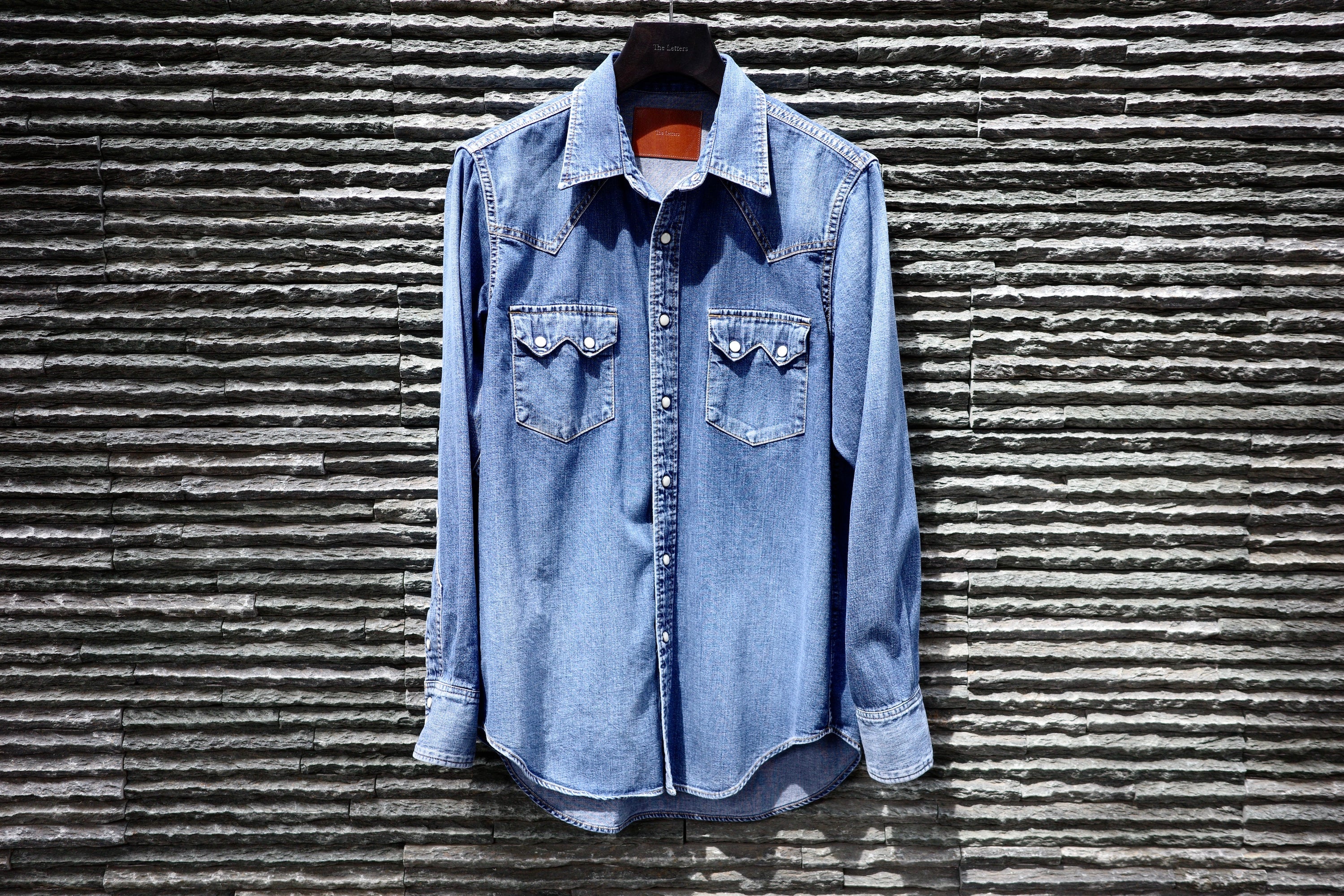 CLASSIC WESTERN SHIRT -USED WASHED DENIM- – The Letters