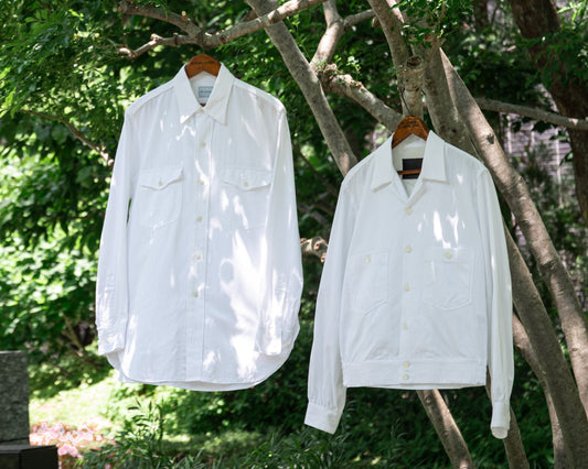 -COTTON DOBBY HERRINGBONE- WORKERS SHIRT & DEAN SHIRT