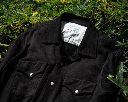 OPEN COLLAR SHIRT -RAYON GABARDINE-