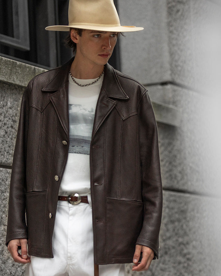 COW BOY CONCHO JACKET -GOAT SKIN-