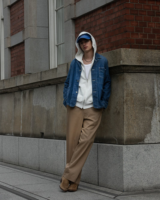 WORKERS JACKET -USED WASHED DENIM-