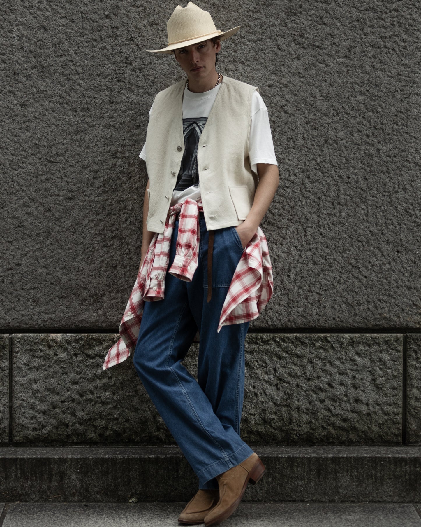 BAKER  PANTS -USED WASHED DENIM-