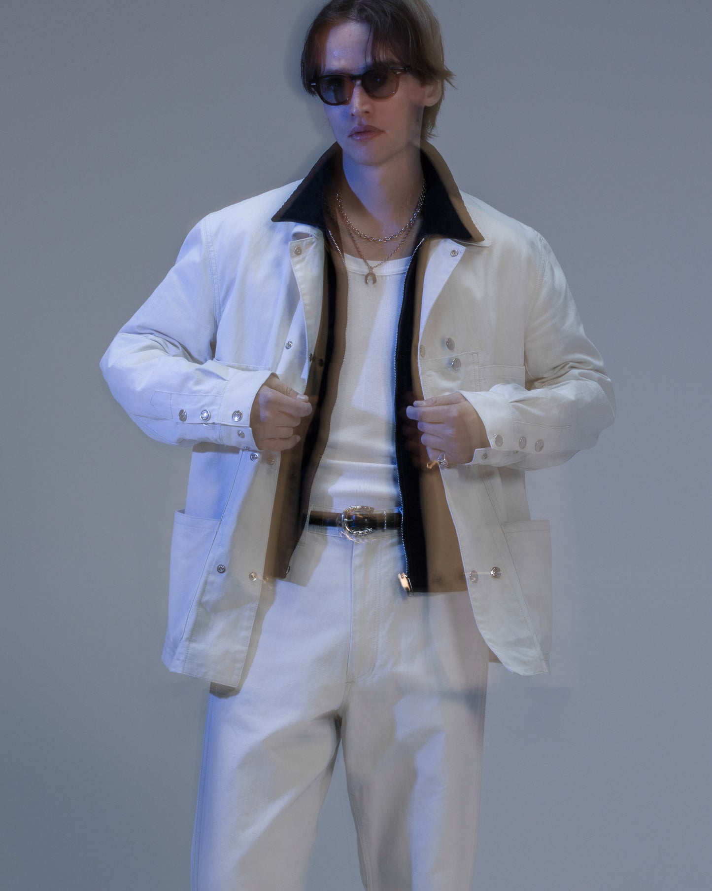 DOUBLE WORKERS JACKET -COTTON LINEN TWILL-