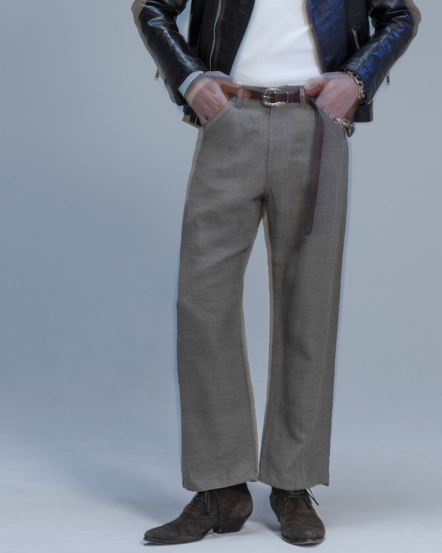 WORKERS WIDE PANTS -RAYON RAMIE GABARDINE-