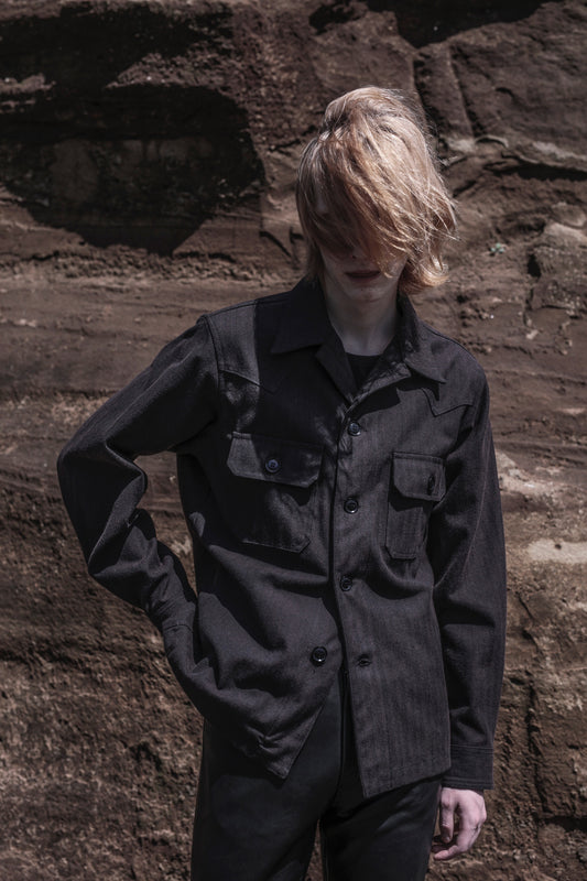 WESTERN CPO SHIRT JACKET -HERRINGBONE WOOL COTTON- ※80%OFF