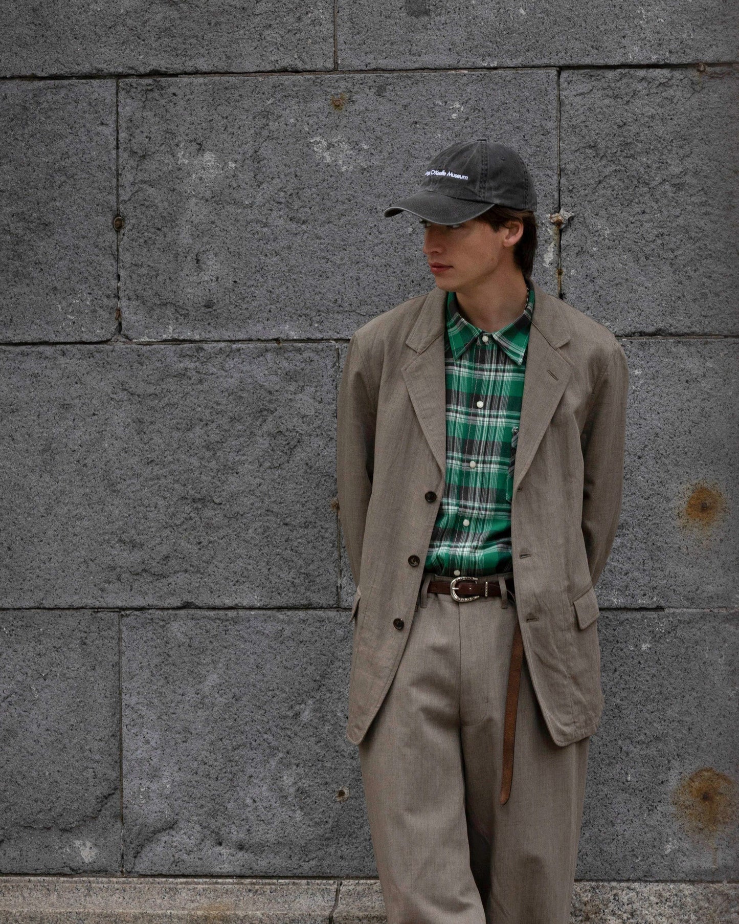 WORKERS BLAZER -HARD TWIST YARN LINEN WOOL-