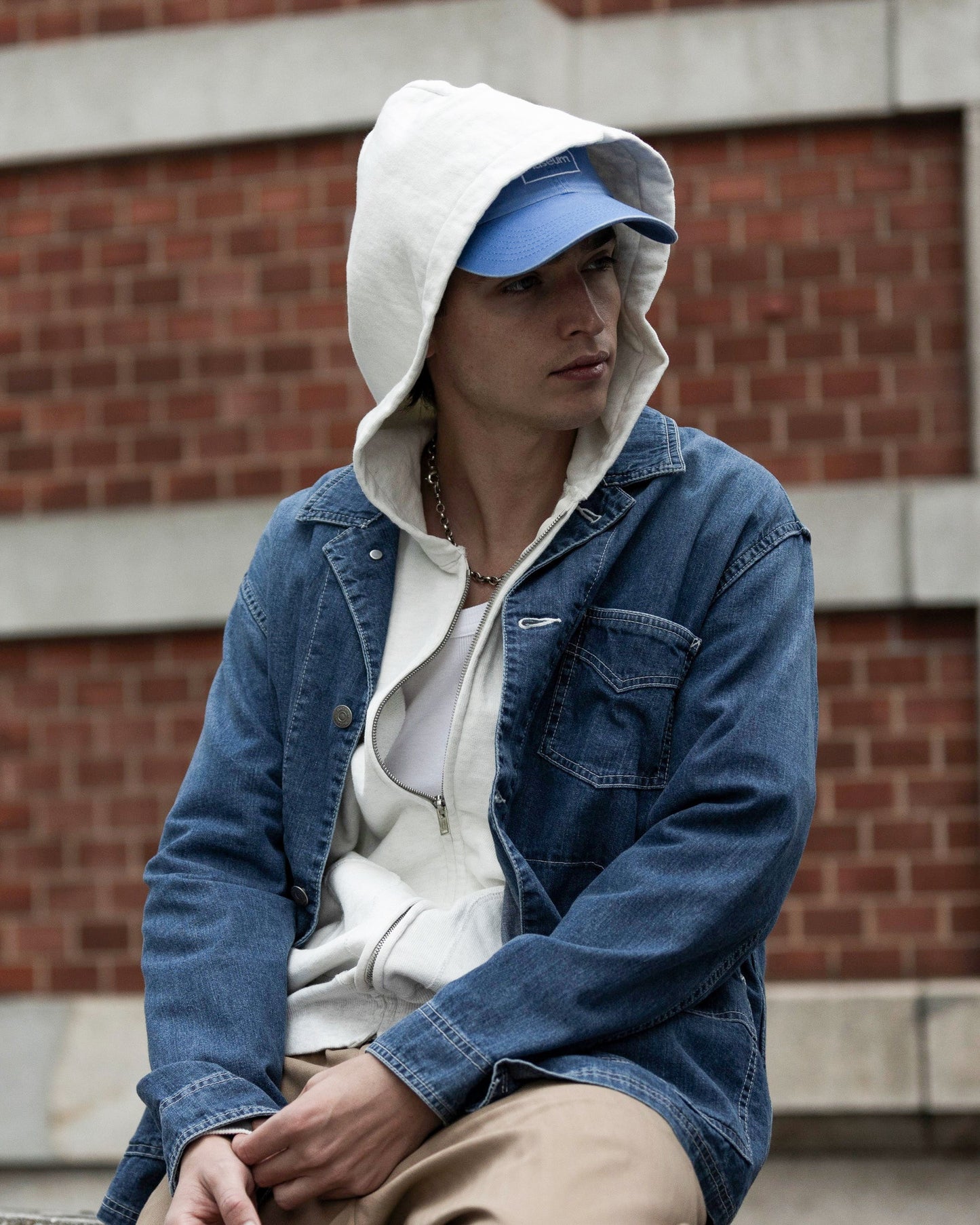 SWEATSHIRT ZIP-UP HOODIE -LOOPWHEEL FLEECE COTTON-