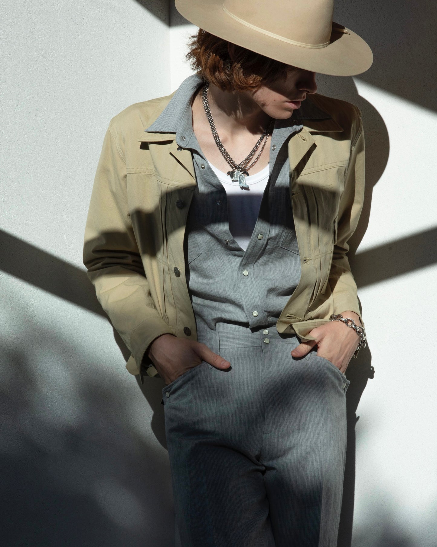 COW BOY JACKET -BURBERRY CLOTH-