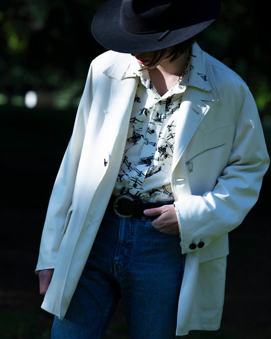 WESTERN LAPELED JACKET -RAYON GABARDINE- ※70%OFF