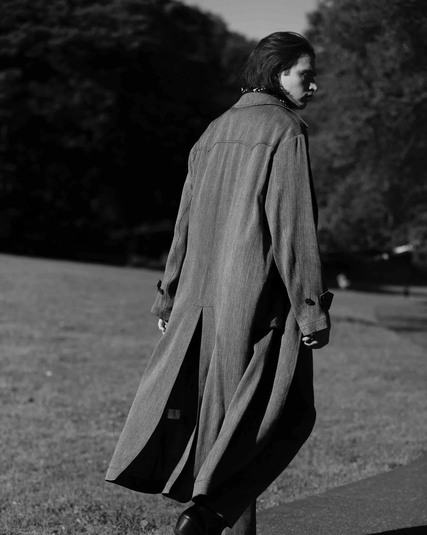 HORSE RIDING COAT -RAYON LINEN HERRINGBONE- ※70%OFF