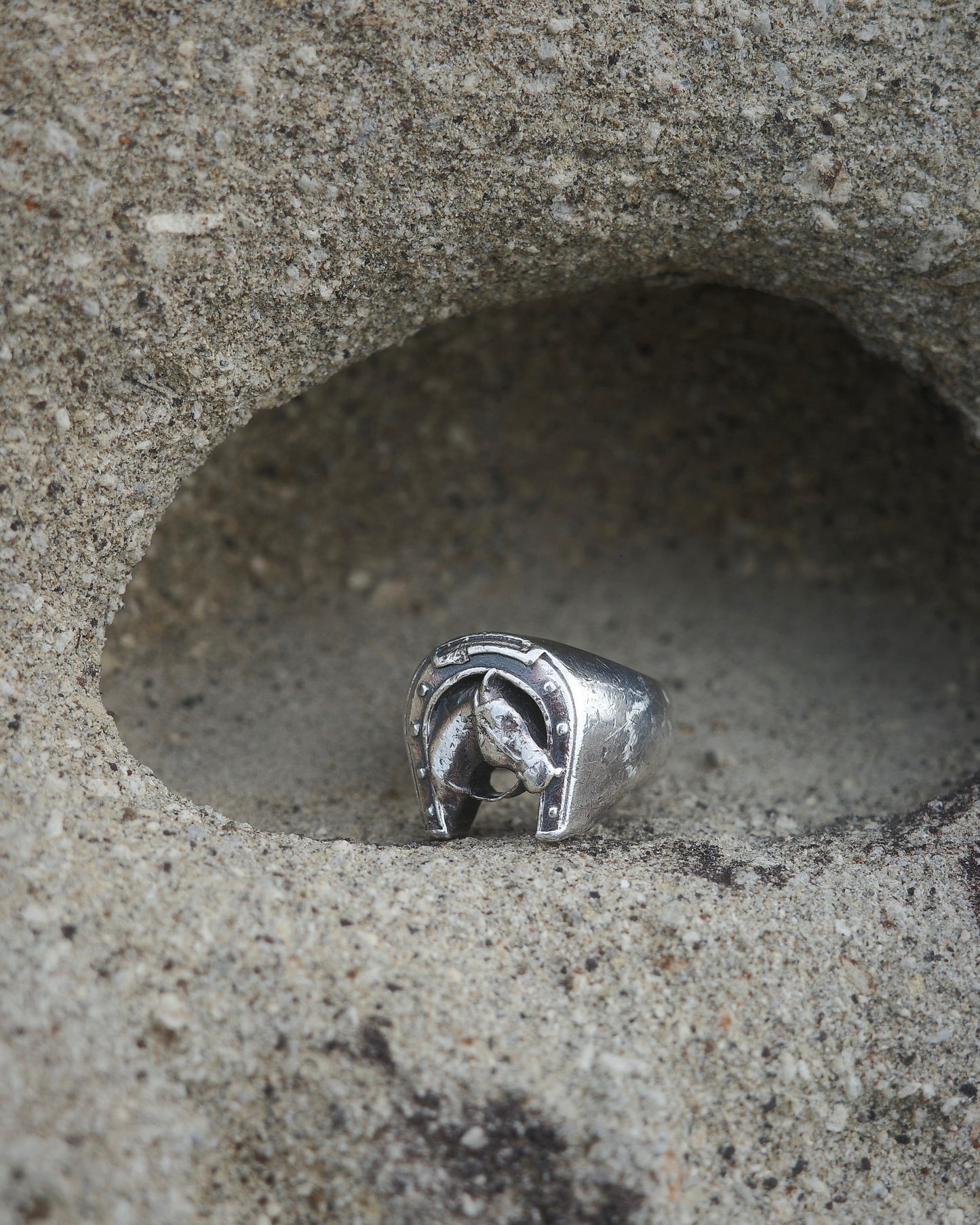 HORSE & HORSESHOE RING