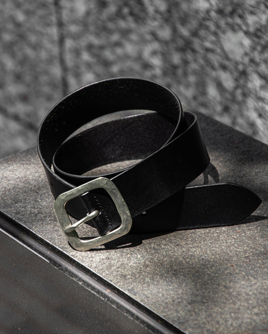 HAMMERED BUCKLE BELT -COW HIDE-