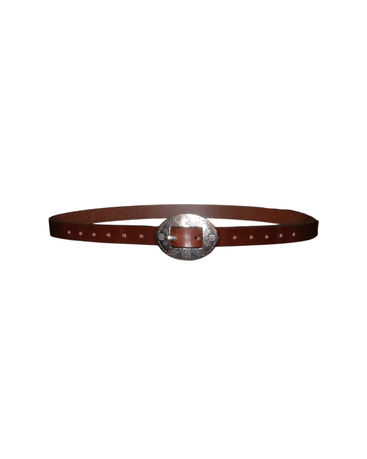 WESTERN OVAL LONG BELT -COW HIDE-
