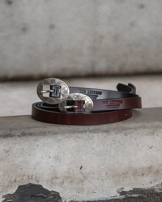 WESTERN OVAL LONG BELT -COW HIDE-