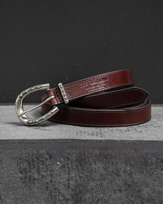 DOUBLE SIDED HORSESHOE LONG BELT  -COW HIDE-