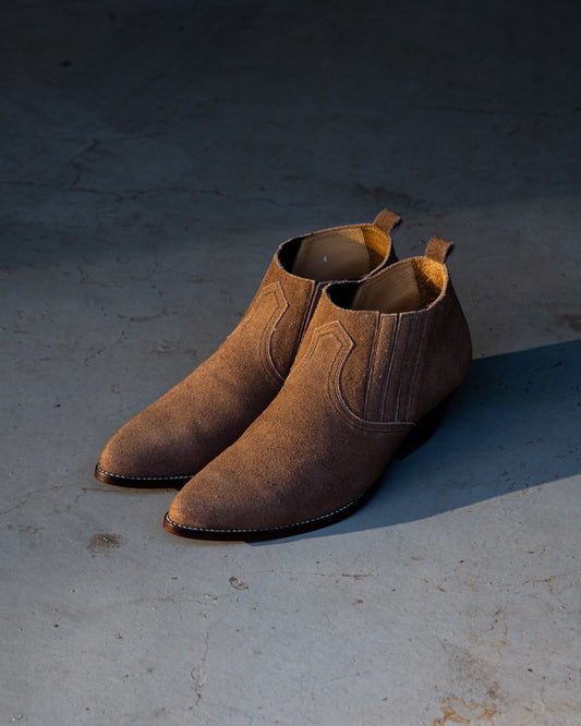 WESTERN MID CUT SIDEGORE BOOTS -COW SUEDE-