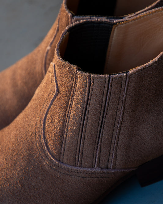 WESTERN MID CUT SIDEGORE BOOTS -COW SUEDE-