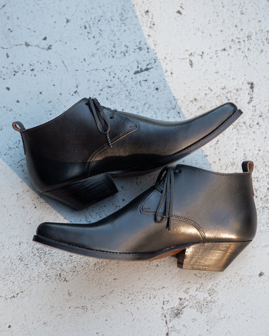 WESTERN MID CUT LACEUP BOOTS -COWHIDE-