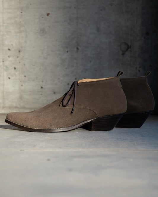 WESTERN MID CUT LACEUP BOOTS -COW SUEDE-