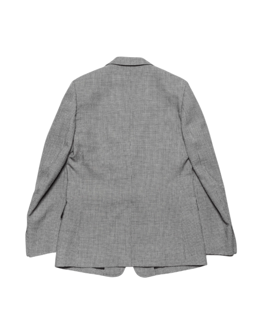 SINGLE BREASTED JACKET -WOOL LINEN HOUNDSTOOTH-