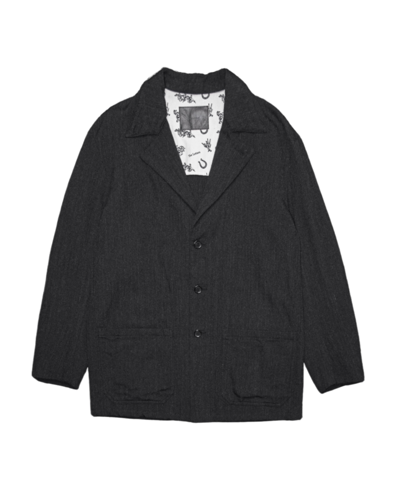 COVERALL JACKET -WOOL LINEN HERRINGBONE-