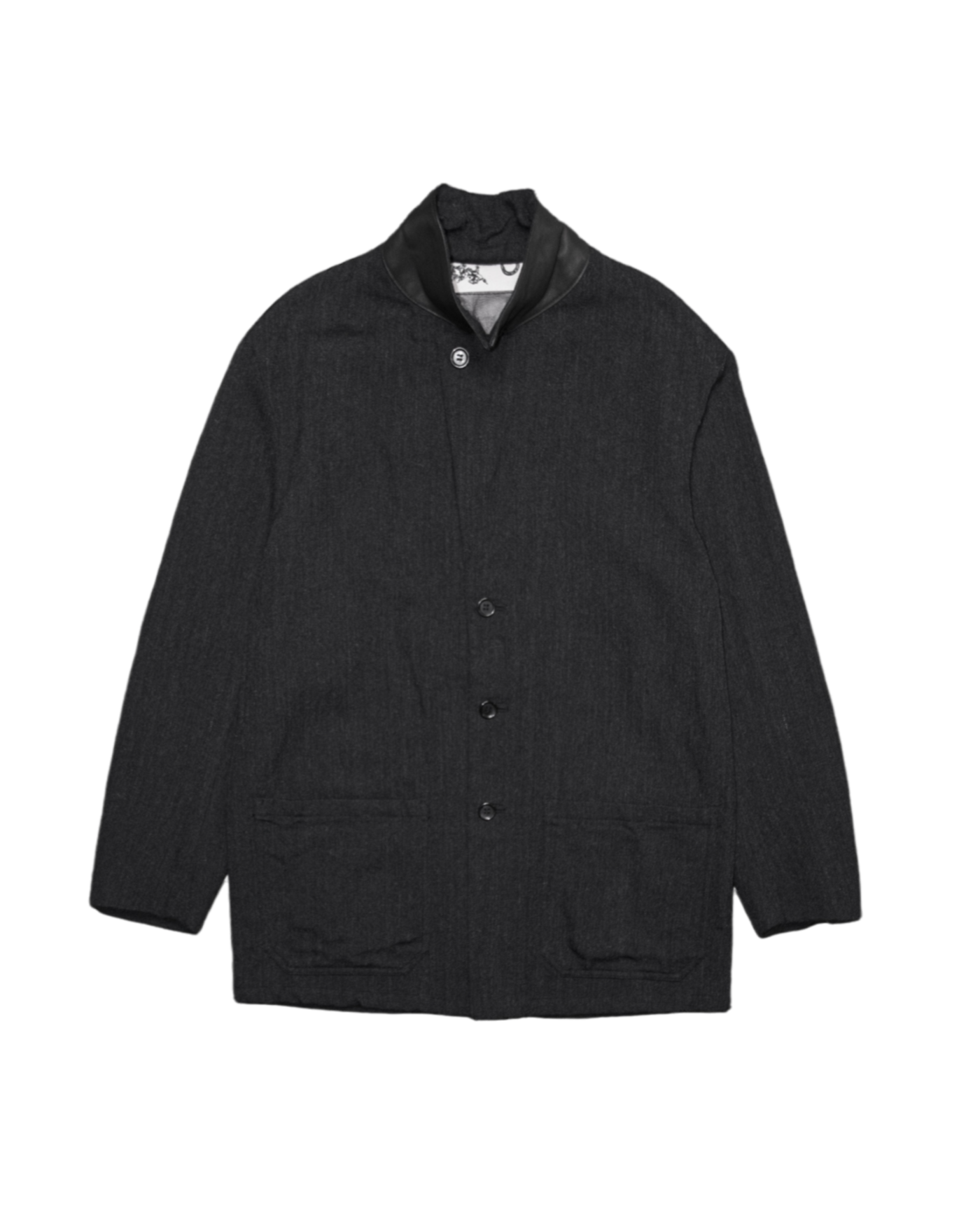 COVERALL JACKET -WOOL LINEN HERRINGBONE-