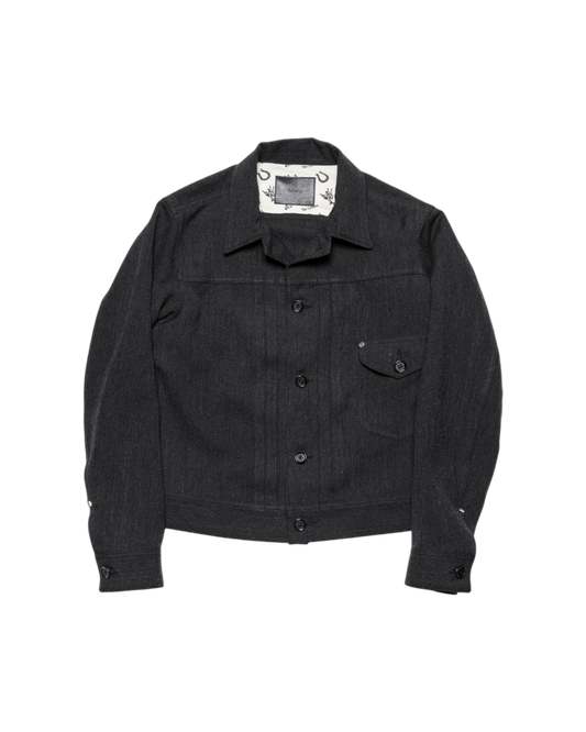 COW BOY JACKET -WOOL LINEN HERRINGBONE-