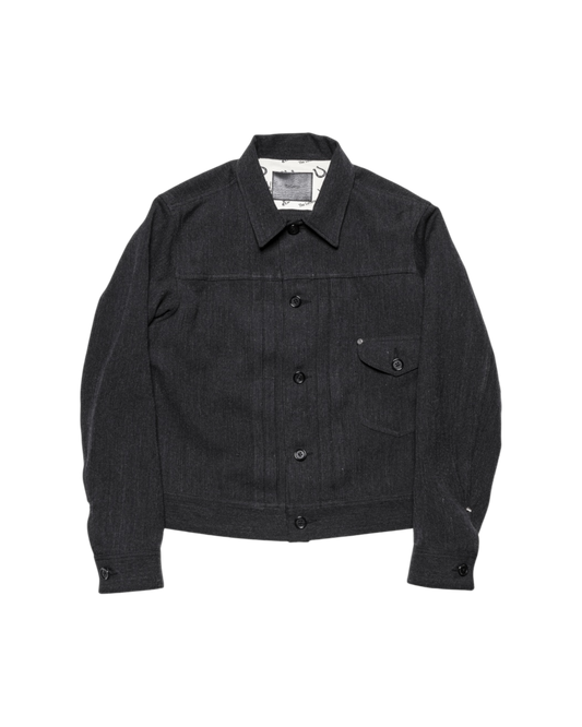 COW BOY JACKET -WOOL LINEN HERRINGBONE-