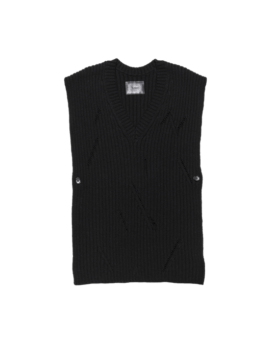 KNITTED TABARD -WASHABLE WOOL- ※60%OFF