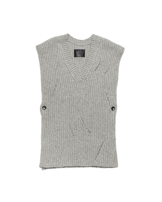 KNITTED TABARD -WASHABLE WOOL- ※60%OFF