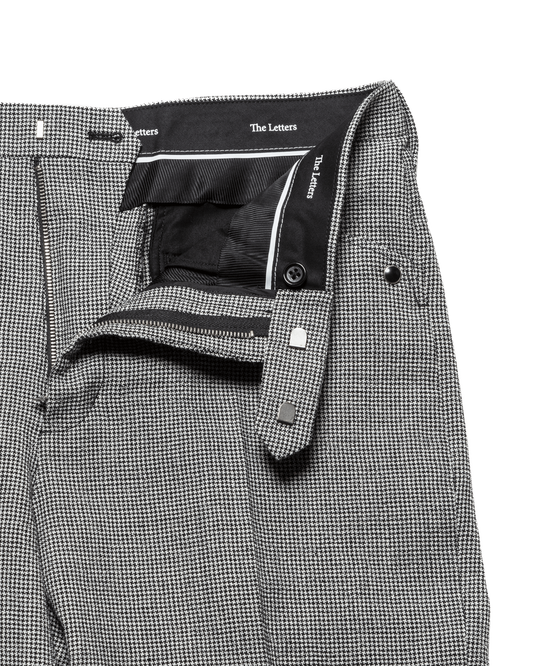 WESTERN TROUSERS -WOOL LINEN HOUNDSTOOTH-