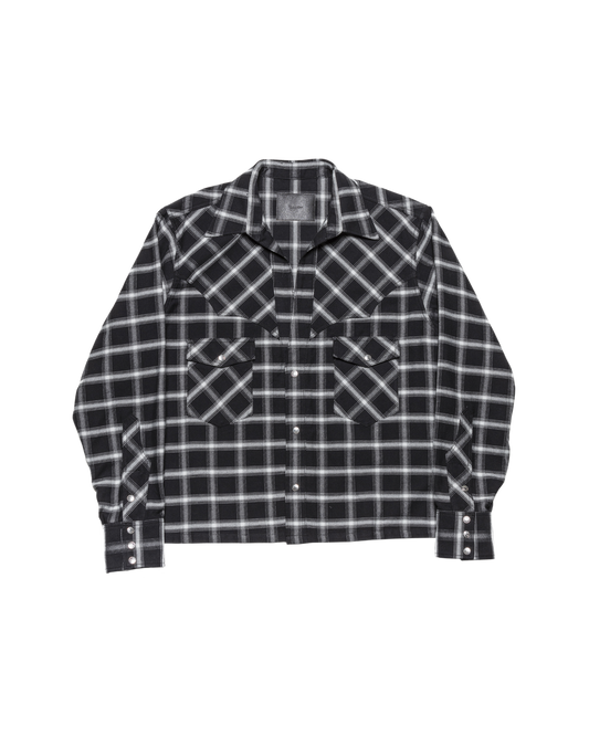 WESTERN CUTTING SHORT SHIRT -COTTON OMBRE CHECK- ※50%OFF