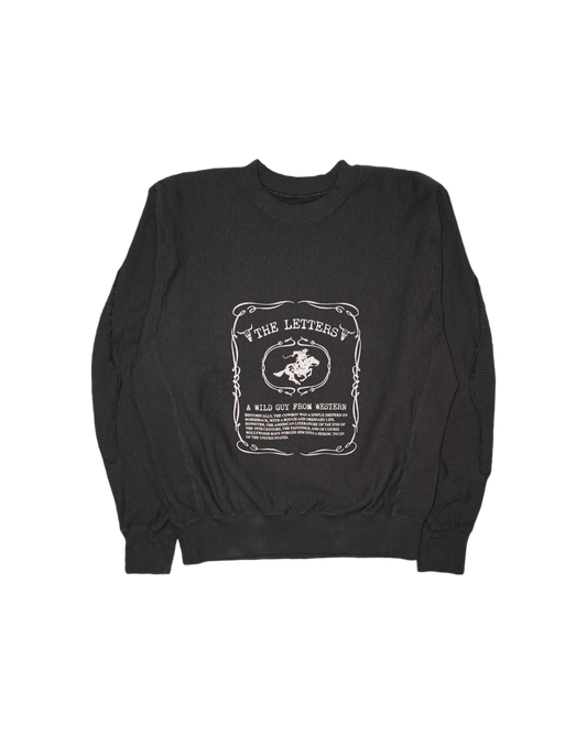 A WILD GUY FROM WESTERN SLEEVE CUT OUT CREW NECK SWEAT SHIRT -LOOPWHEEL FLEECE COTTON RAYON-