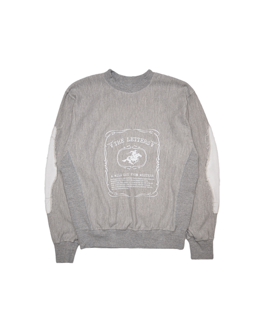 A WILD GUY FROM WESTERN SLEEVE CUT OUT CREW NECK SWEAT SHIRT -LOOPWHEEL FLEECE COTTON RAYON-