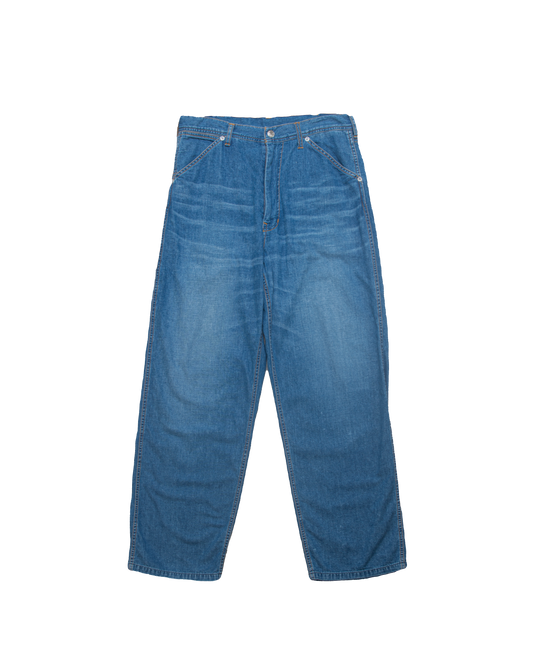 WORKERS PANTS WIDE -USED WASHED DENIM-