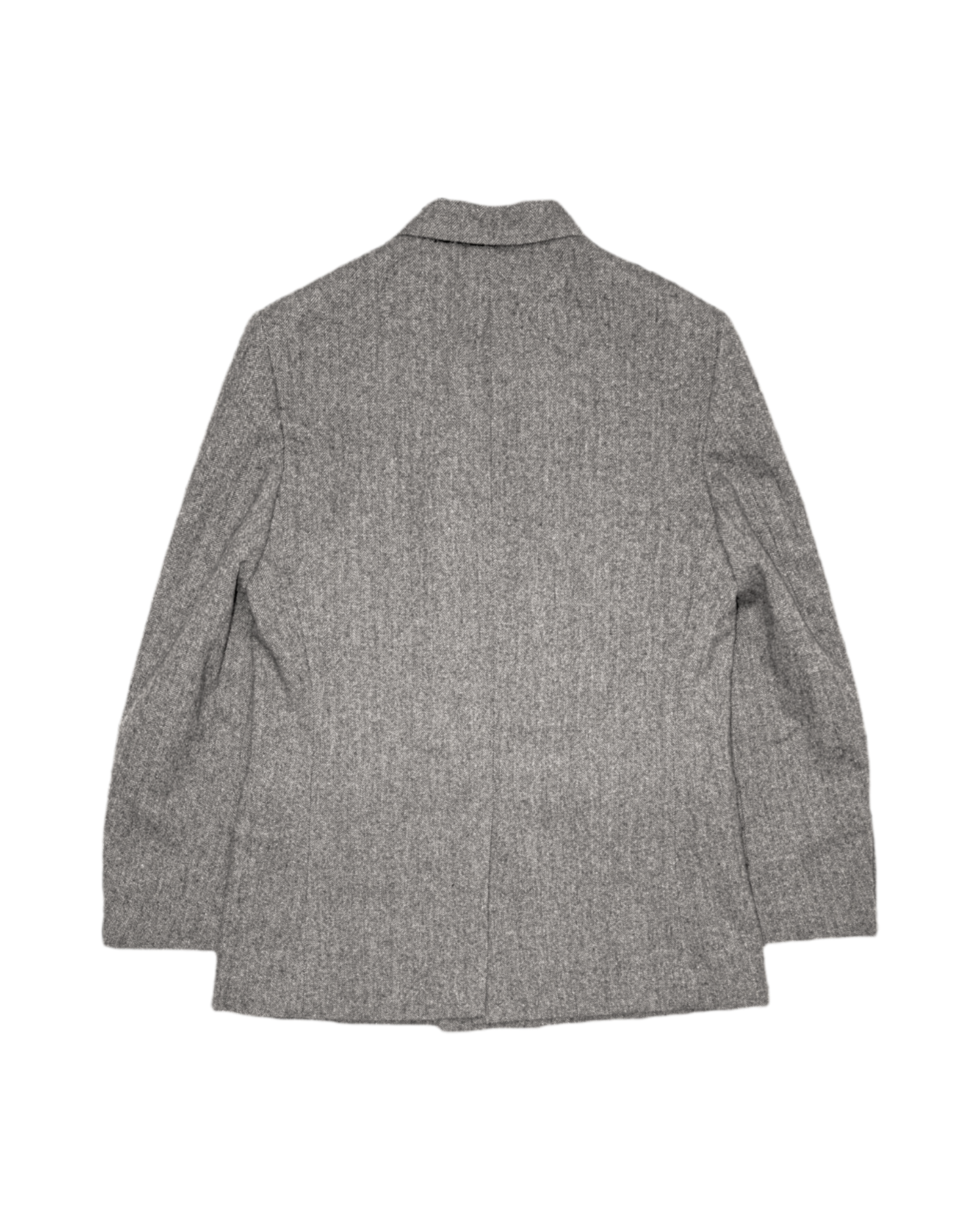 CLASSICAL DOUBLE BREASTED JACKET -WOOL NYLON TWEED HERRINGBONE-