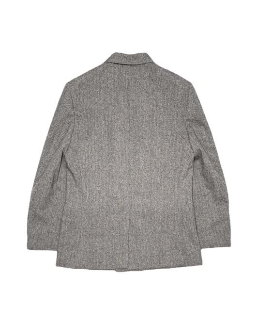 CLASSICAL DOUBLE BREASTED JACKET -WOOL NYLON TWEED HERRINGBONE-