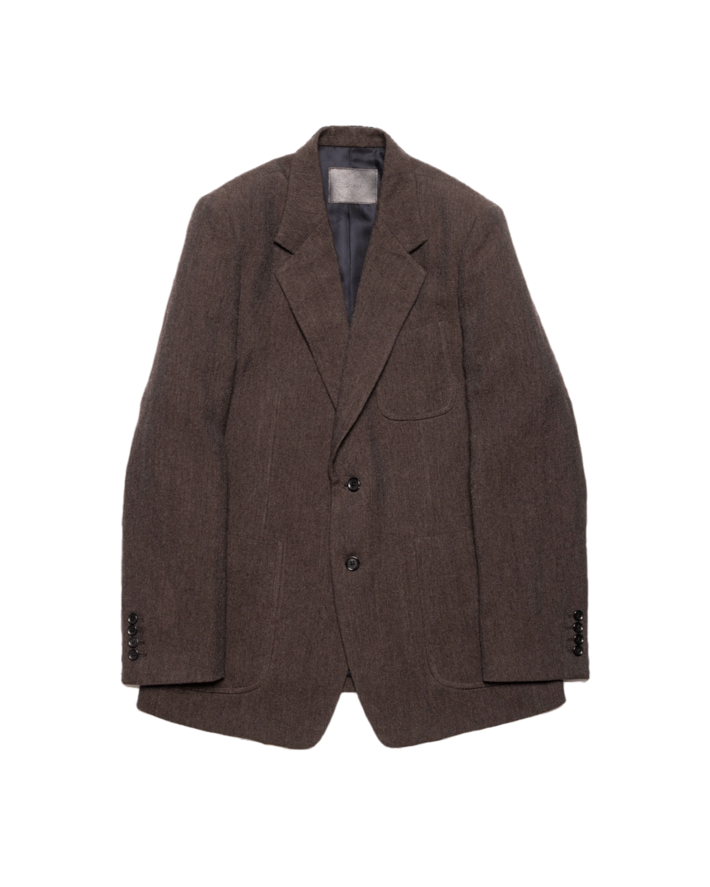 SINGLE BREASTED PACH POCKET JACKET -WOOL LINEN HERRINGBONE-