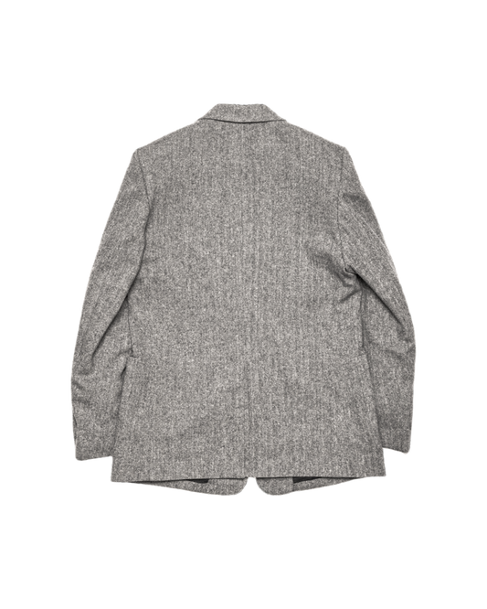 SINGLE BREASTED PACH POCKET JACKET  -WOOL NYLON TWEED HERRINGBONE-