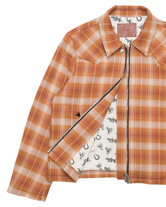 WESTERN ZIP JACKET -OMBRE CHECK COTTON-