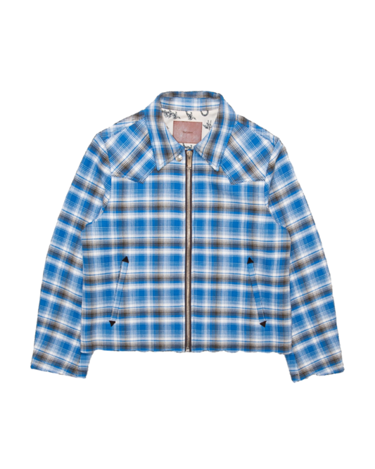 WESTERN ZIP JACKET -OMBRE CHECK COTTON-