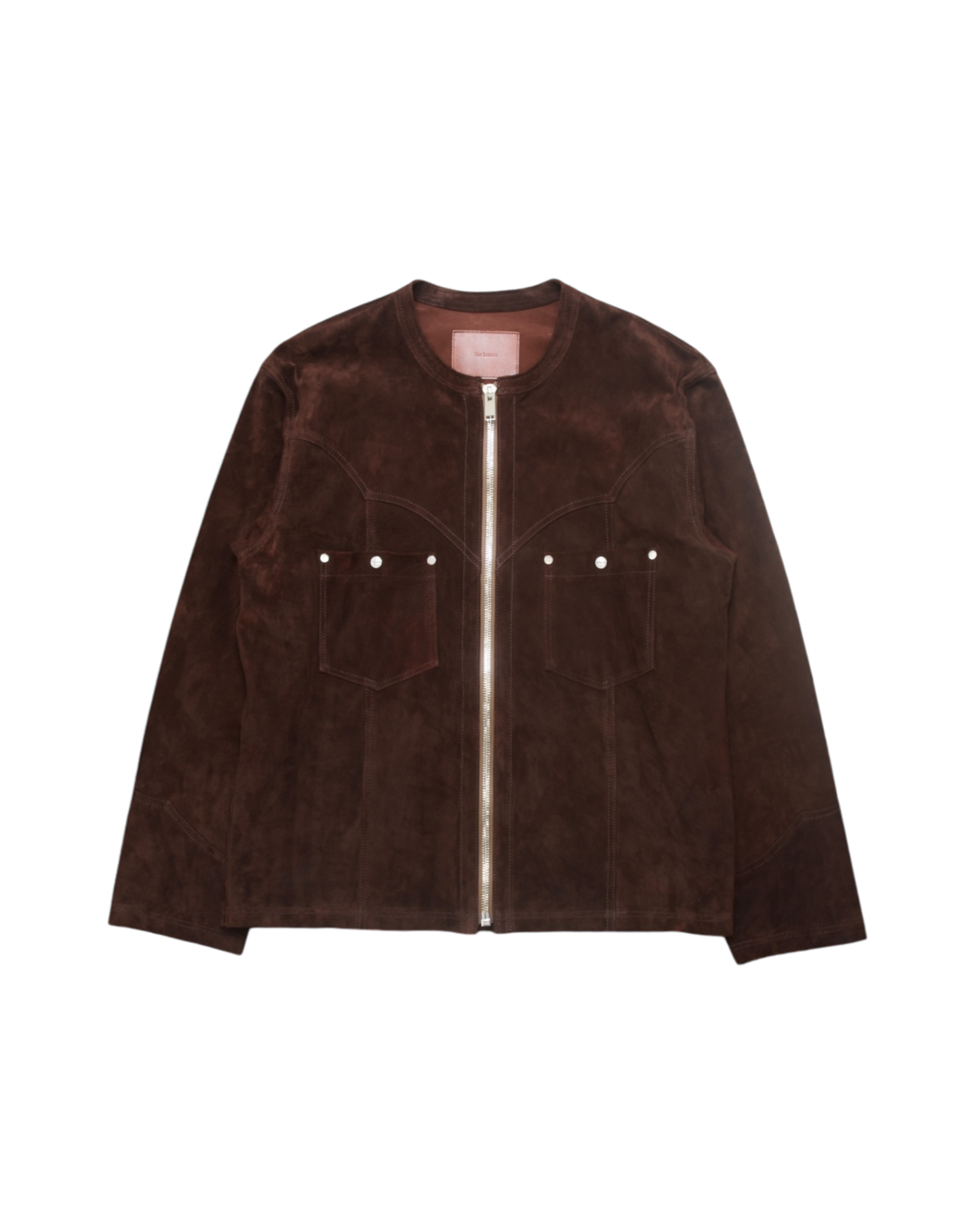 COW BOY COLLARLESS JACKET  -CALF SUEDE-