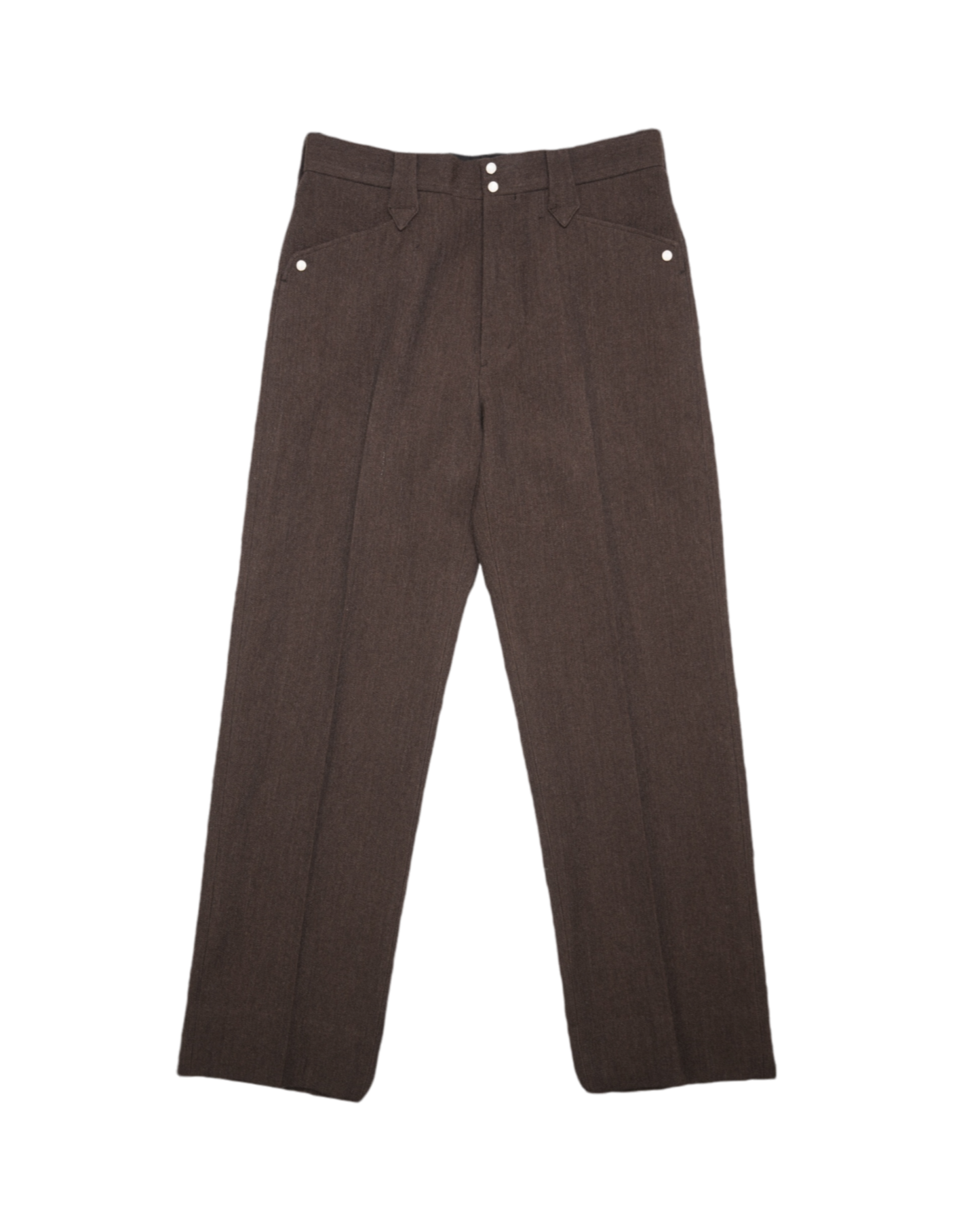 WESTERN WIDE TROUSERS -WOOL LINEN HERRINGBONE-