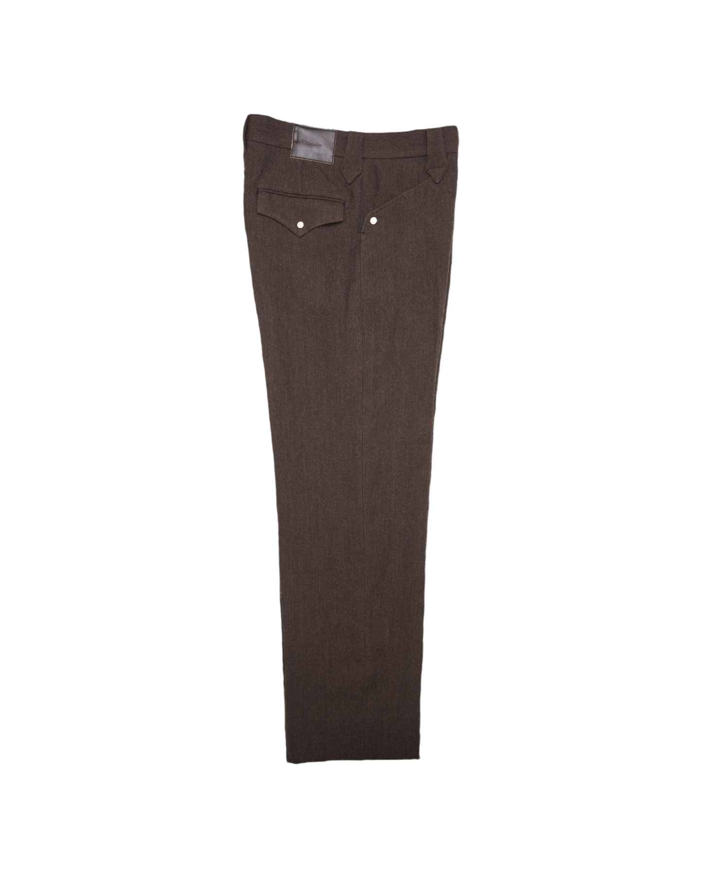 WESTERN WIDE TROUSERS -WOOL LINEN HERRINGBONE-