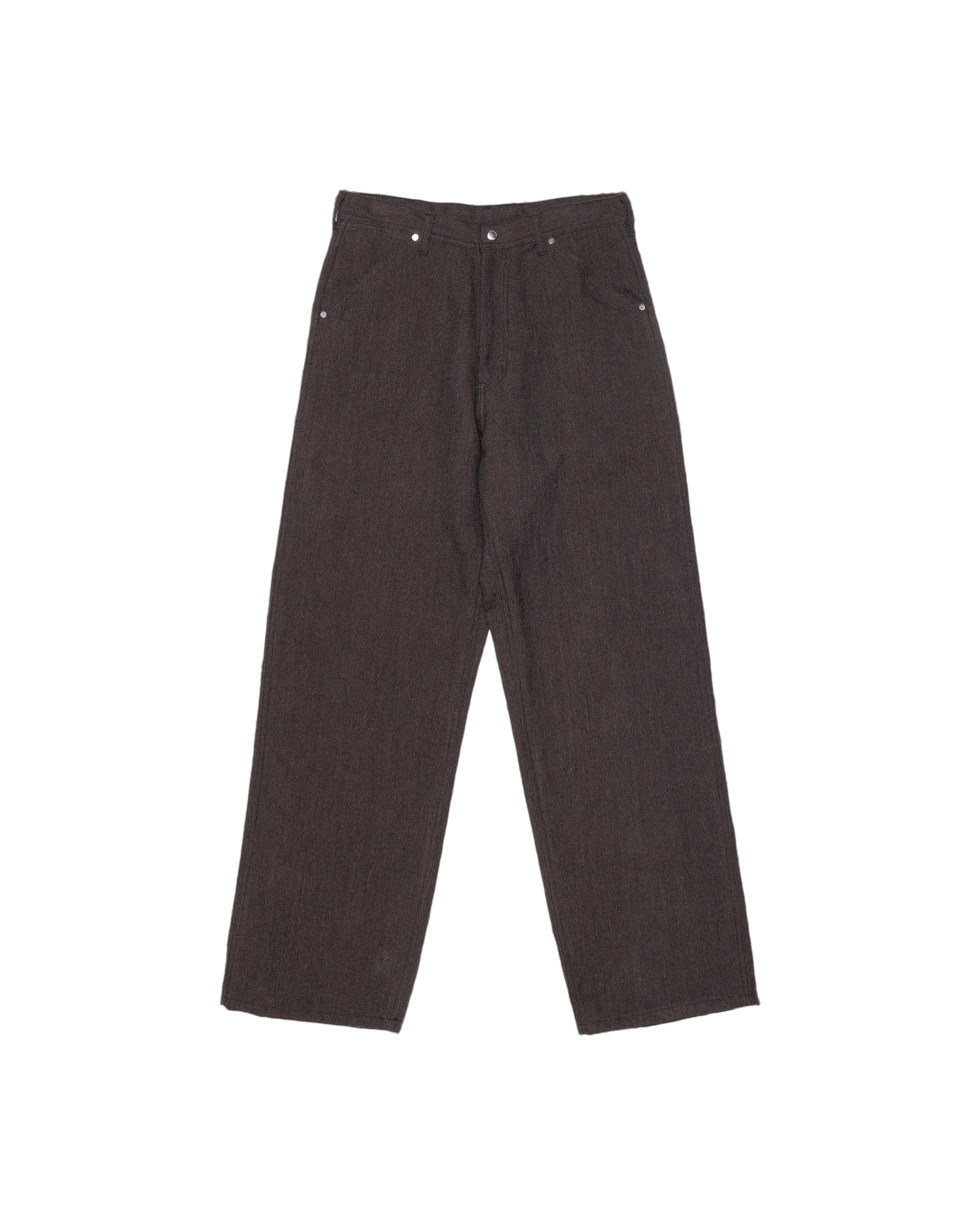 WORKERS WIDE PANTS -WOOL LINEN HERRINGBONE-